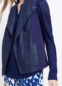 W281 NUEVO CON ETIQUETAS VINCE ALGODÓN CUERO CHAQUETA CHALECO CHAQUETA TALLA S $695 - Imagen 1 de 3
