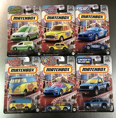 MATCHBOX 2024 NEW CANDY SERIES  FORD F150 RAPTOR AUSTIN MINI CAMARO ( SET OF 6 ) - Image 1 of 4