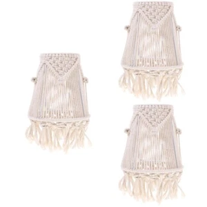 3 Count Boho-Lampenschirm Lampenschirme Für Kleine Aus Natürlichem Stoff Kind - Bild 1 von 12