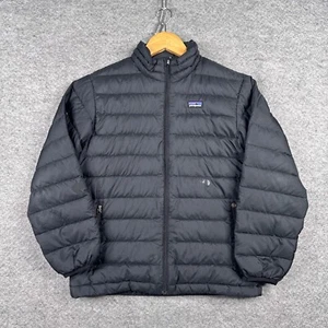 Patagonia Jacket Boys M (10) Black Quilted Lightweight Goose Down Puffer - Picture 1 of 12