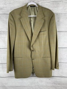 43L Burberry Mens 2 Button Superfine Wool/SilkBlazer Sport Coat Sand Window Pane - Picture 1 of 12