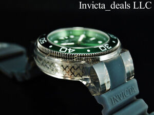 Invicta Men's 52mm GRAND PRO DIVER ANATOMIC CASE Green Dial Black Tone SS Watch