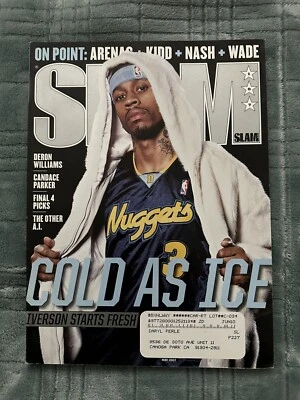 Revista May Slam 2007 Allen Iverson #107 Denver Nuggets IA con póster frío como el hielo Foto 1 de 4