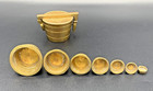 1850 German Antique Set x 8 Brass Apothecary Graduated Nesting Weights Lat Meter