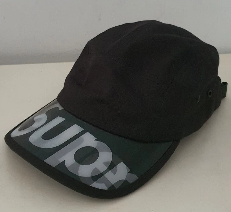 SS20 Supreme Visera Lenticular Gorra de Campamento Negro Nylon Sombrero Caja Logo Foto 1 de 4