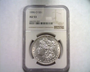 1886-O MORGAN SILVER DOLLAR NGC AU 53 NICE ORIGINAL COIN PREMIUM QUALITY PQ - Picture 1 of 4