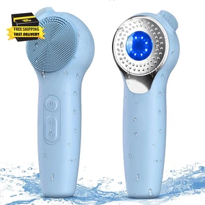 Facial Cleansing Brush, Silicone Electric Face Scrubber Waterproof Sonic Vibrati - Picture 1 of 8