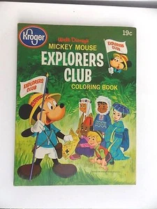 Libro para colorear vintage 1964 Kroger Mickey Mouse Explorers Club Disney  - Imagen 1 de 8