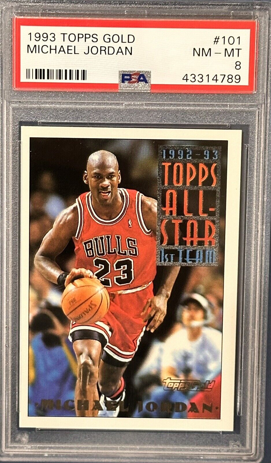 1993 Topps Gold Michael Jordan #101 PSA 8 NM Chicago Bulls HOF NBA