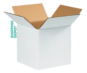 8x8x8" Cardboard Corrugated Boxes White Great up to 65 lbs Shipping Moving Box - Picture 1 of 3
