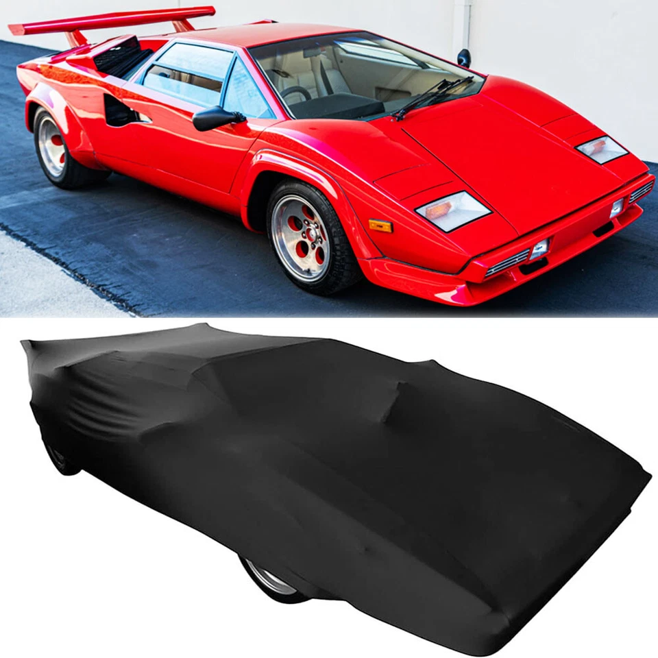 Cubierta de coche exterior protección impermeable negra para Lamborghini Countach 1974-1989 Foto 1 de 4