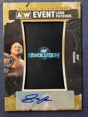2024 AEW Black Diamond Samoa Joe EVENT LOGO PATCHES AUTO /99 - REVOLUTION #87773 - Image 1 of 2