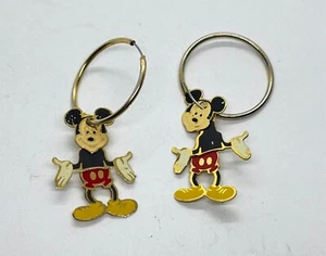 Vintage DISNEY Mickey Mouse 3 Piece Body Gold Tone Earrings 2.4 grams - Picture 1 of 5