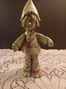 Ceramic Painted Scarecrow 7 1/2" Fall Halloween Decor Autumn Thanksgiving Vtg - Picture 1 of 7