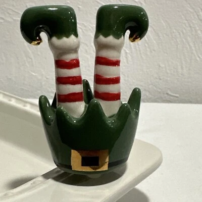 Mini plato de cerámica de Navidad Nora Fleming Jingle Toes pies de elfo encanto A143 Foto 1 de 4