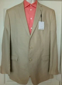 Traje de hombre Calvin Klein tostado liso chaqueta separada talla 43"L - Imagen 1 de 8