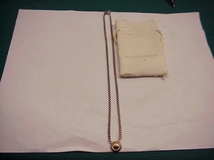 Ciondolo catena blocco lungo 16 pollici David Yurman Preown 925 585 aka collana 14 kt - Foto 1 di 6