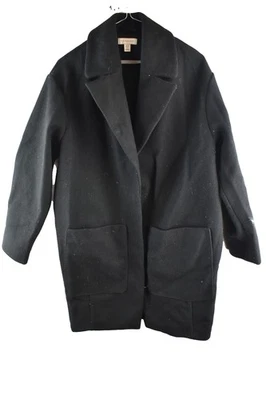 TOPSHOP Black Long Coat size Uk 10 Womens Overcoat Casual Outdoors Outerwear - Imagem 1 de 4