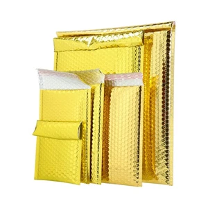 Sobre de envío de 100 piezas de sobres de burbujas de polietileno dorado metálico glamour 9 x 11,5 - Imagen 1 de 5