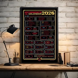 2026 Motorsports Calendar Poster | Full NASCAR Race Schedule Racing Fans Gift - Picture 1 of 24