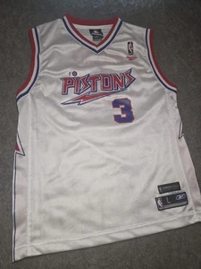 VTG Reebok Hardwood Classics Detroit Pistons Ben Wallace Jersey Youth Large - Picture 1 of 7