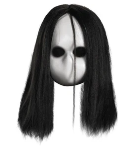 Blank Black Eyes Doll Ghost Horror Halloween Womens Mens Costume Mask - Picture 1 of 2