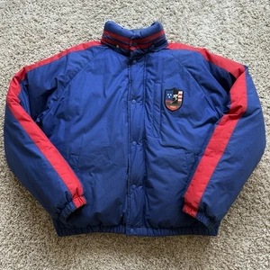 Polo Ralph Lauren Blue Jacket Puffer Suicide Ski Skier Downhill Men’s Size Large - Picture 1 of 11