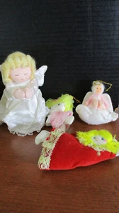 Set 4 ANGELO IN STOFFA PELUCHE vintage addobbi natalizi - Foto 1 di 5