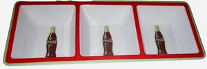 COCO COLA ~ Bandeja de 3 secciones de melamina ~ 15" x 6" - Imagen 1 de 1