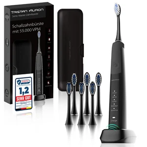 Tristan Auron Schallzahnbürste 55000 VPM 60 Tage Akku + Etui SonicMaster Schwarz - Bild 1 von 8