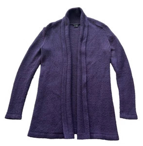 Theory Women's Cardigan Sweater Purple Wool Blend Petite Thick Winter Sweater - Picture 1 of 6