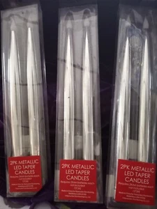 LED Spitzkerzen Silber 13" 3 Sets - Bild 1 von 7