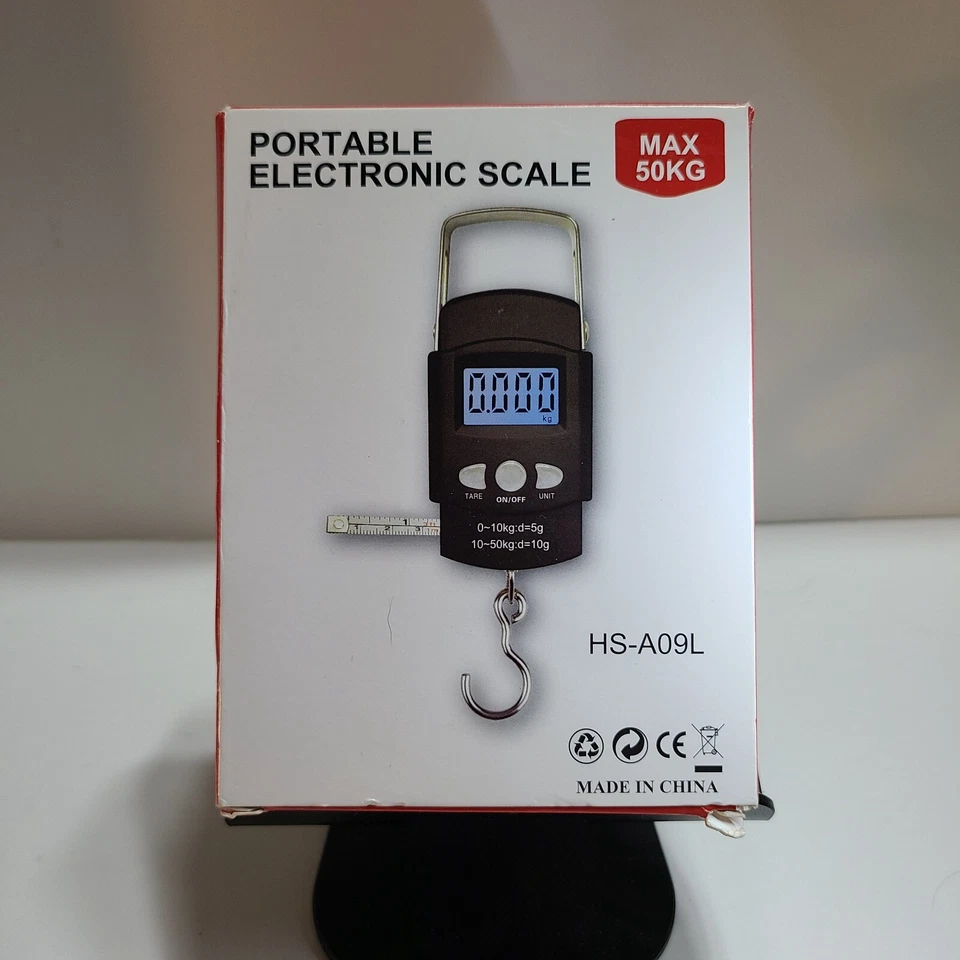 Báscula digital de bolsillo colgante de precisión máxima 110 lb / 50 kg, cinta métrica, regla Foto 1 de 4