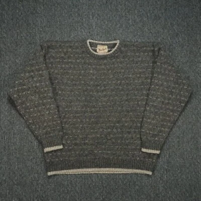 VINTAGE Woolrich Sweater Mens Large Charcoal Gray Wool Long Sleeve Crew XL - Image 1 of 4