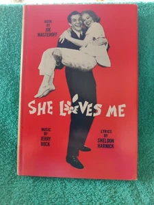 she loves me, Joe masteroff,Harnick hardback book with dj,first edition, 1964 - Imagen 1 de 7