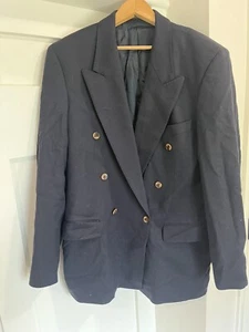 Marks and Spencer Navy Blue 100% Wool Navy Double breasted blazer 40R - Picture 1 of 7