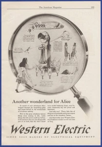 Vintage 1925 WESTERN ELECTRIC Telephone Alice Through The Looking Glass Print Ad - Bild 1 von 1
