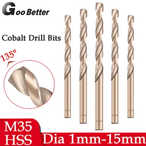 Cobalt Drill Bits HSS M35 Twist Bits For Stainless Steel Metal Wood Dia 1mm-15mm - Picture 1 of 103
