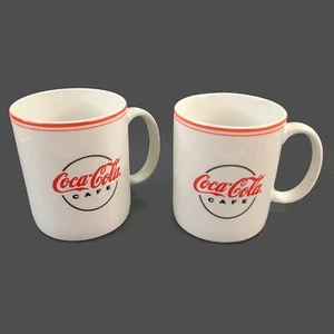 Lot Of 2 Vintage Coca Cola Cafe 12oz Cup Mug Gibson Diner Coke Collectible 2000 - Picture 1 of 9