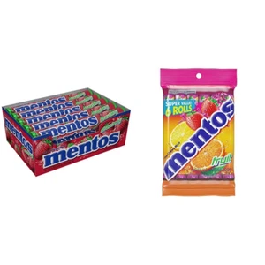 Chewy Mint Candy Roll, Strawberry, Fruit, Non Melting, Party (15 Count, 6 Count) - Picture 1 of 12