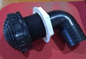 TH MARINE BLACK 1590 AFD 90 DEGREE ELBOW THRU HULL FITTING - Bild 1 von 3