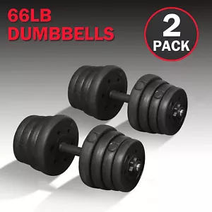 Juego de 2 Mancuernas de Peso 66lb Gimnasio Hogar Barbell Placas Equipo de Entrenamiento Corporal - Imagen 1 de 8