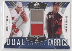 2009 SP Game Used Edition Authentic Fabrics Dual Steve Yzerman Scotty Bowman HOF