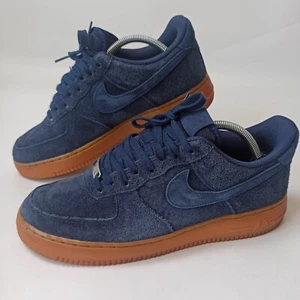 Nike Air Force 1 Low 07 Herren Wildleder Turnschuhe - Marineblau/Gummisohle - Größe 8,5 UK - Bild 1 von 19