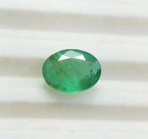 1.21 Ct Natural Emerald Good Green Luster Oval Cut Zambia Untreated Loose 8x6 MM - Picture 1 of 12