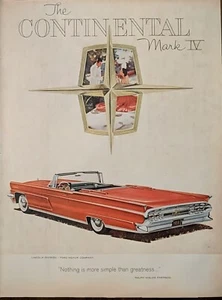 1959 Vintage Continental Mark 4 Due Porte Stampa Convertibile Rosso Annuncio - Foto 1 di 1