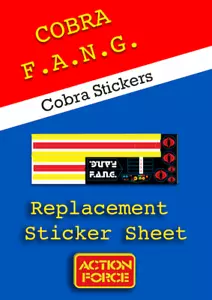 Calcomanías Palitoy pegatinas de repuesto vintage Action Force Cobra FANG - Imagen 1 de 6