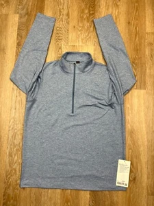 Lululemon Shirt Mens Large Blue Soft Jersey Half Zip Sweatshirt Pullover Gym - Picture 1 of 12
