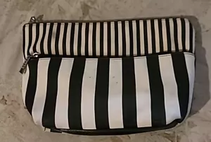 Borsa trucco a righe con 2 cerniere - Foto 1 di 3