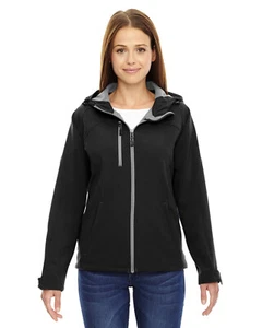 North End 78166 Ladies Prospect Two-Layer Fleece Bonded Soft Shell Hooded Jacket - Picture 1 of 3